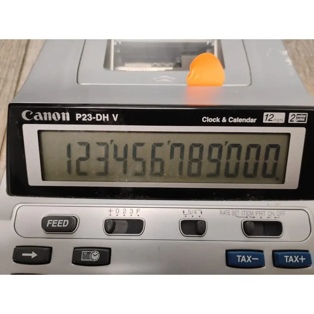 Canon P23-DH V Mini Desktop 2 Color Printing Calculator 12 Digits XL Display